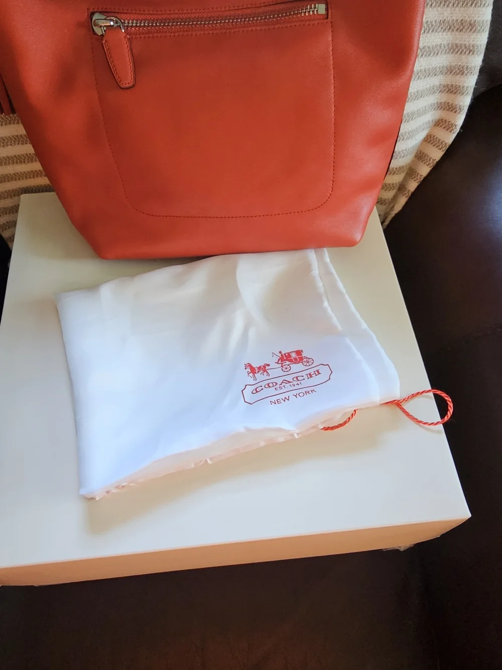 Coach Red Leather Hobo Bag